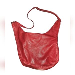 Asymmetrical Leather Hobo Crossbody by Hagara